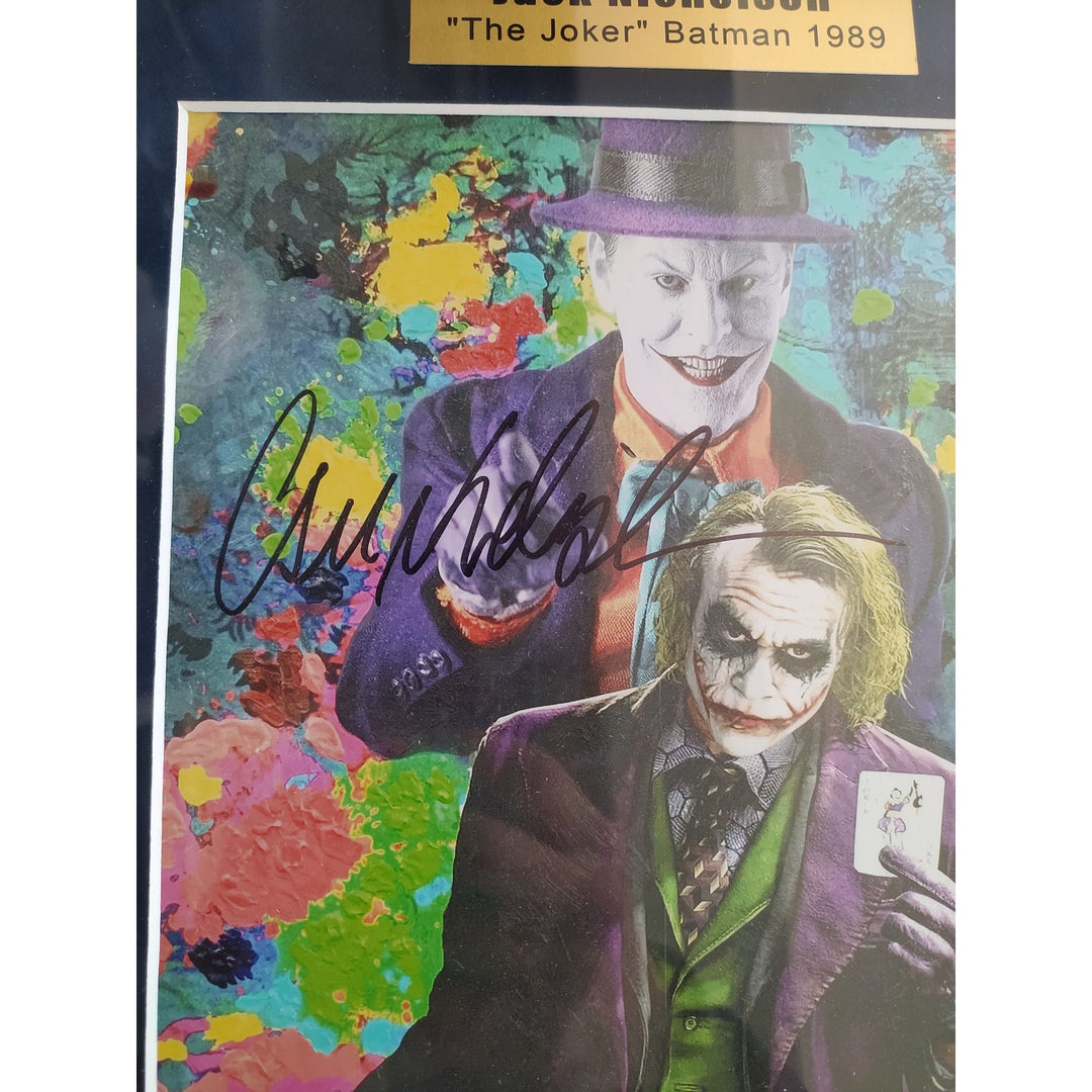 Jack Nicholson The Joker 8x10 photo signed with Heath Ledger cut signature signed and framed 15x24'' with proof. - Awesome Artifacts
