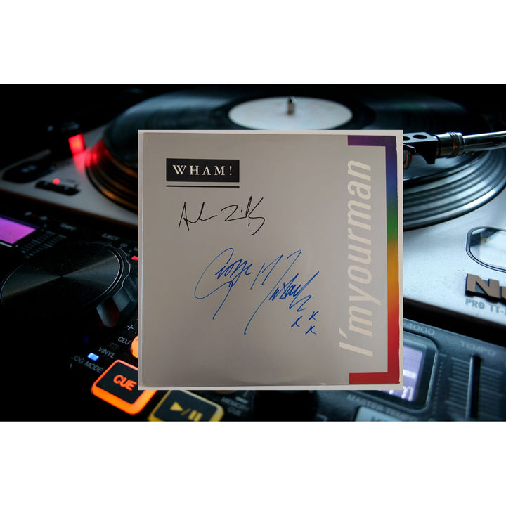 Wham George Michael Andrew ridgeley I'm Your Man original LP signed with proof