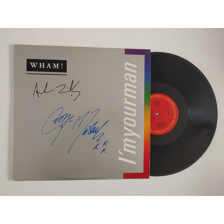 Wham George Michael Andrew ridgeley I'm Your Man original LP signed with proof