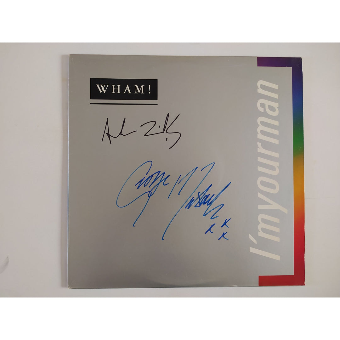 Wham George Michael Andrew ridgeley I'm Your Man original LP signed with proof