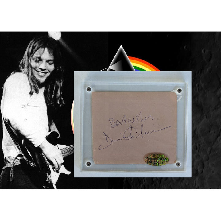 David Gilmour Pink Floyd Vintage autograph book page signed with proof