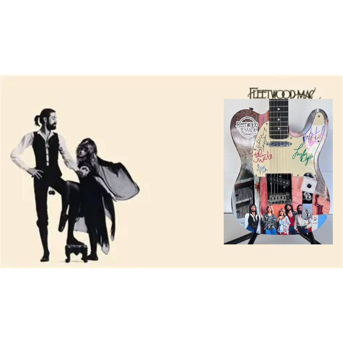 Fleetwood Mac  signed by Mick Fleetwood  Christine McVie, John McVie, Stevie Nicks and Lindsey Buckingham telecaster electric guitar signed