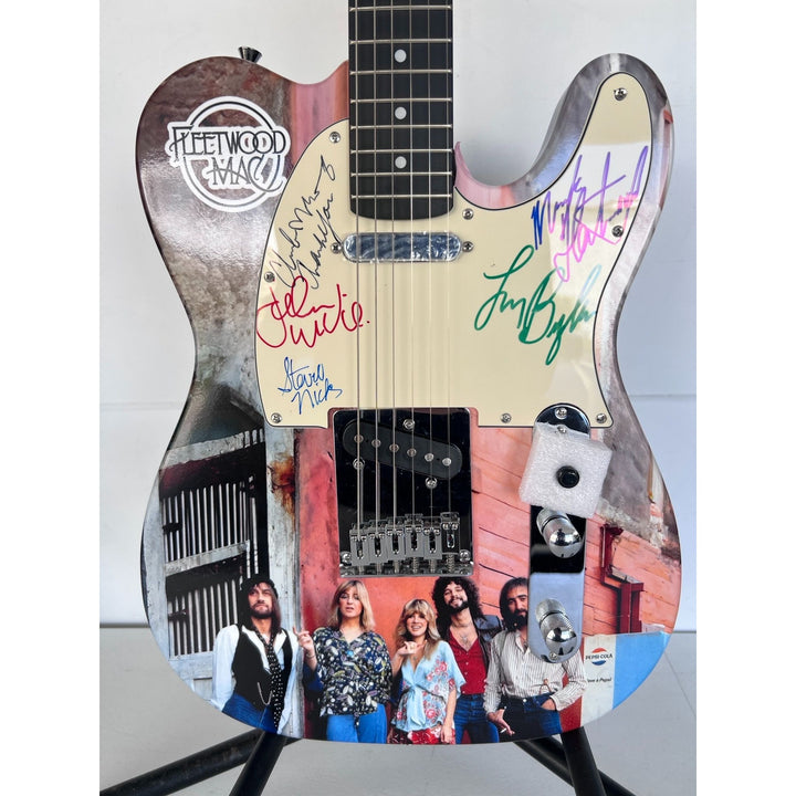 Fleetwood Mac  signed by Mick Fleetwood  Christine McVie, John McVie, Stevie Nicks and Lindsey Buckingham telecaster electric guitar signed.