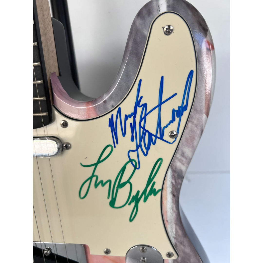 Fleetwood Mac  signed by Mick Fleetwood  Christine McVie, John McVie, Stevie Nicks and Lindsey Buckingham telecaster electric guitar signed.