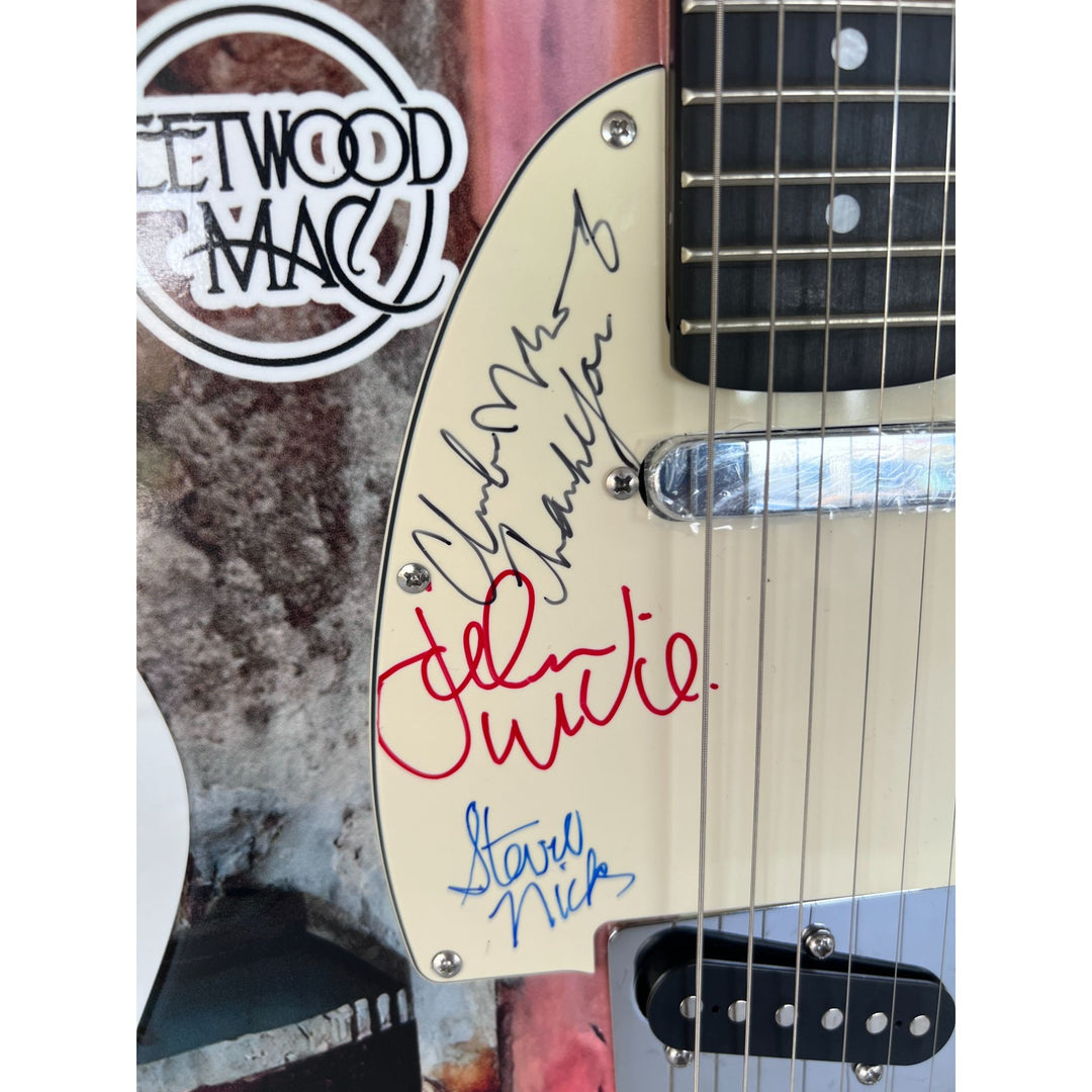 Fleetwood Mac  signed by Mick Fleetwood  Christine McVie, John McVie, Stevie Nicks and Lindsey Buckingham telecaster electric guitar signed.