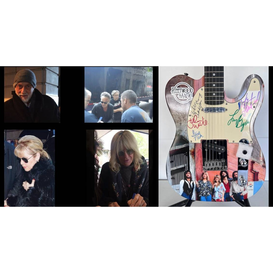 Fleetwood Mac  signed by Mick Fleetwood  Christine McVie, John McVie, Stevie Nicks and Lindsey Buckingham telecaster electric guitar signed.