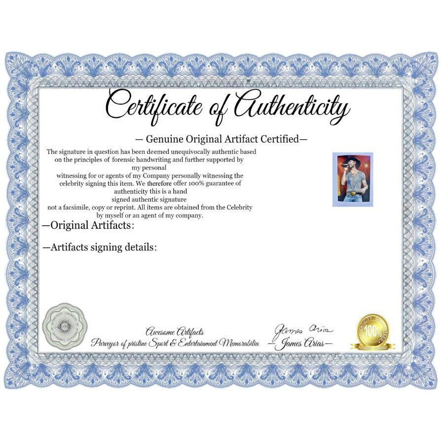 Tim McGraw Country Music Legend 5x7 Photo signed with proof.