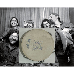 Jerry Garcia Grateful Dead Co-Founder with sketch   Tambourine 10" signed with proof