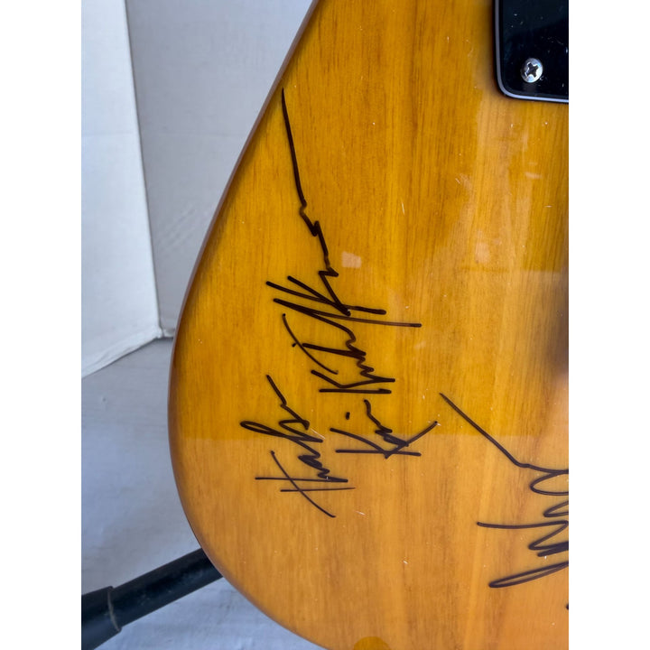 The Highwaymen Johnny Cash Kris Kristofferson Willie Nelson Waylon Jennings full Telecaster electric guitar signed with proof.