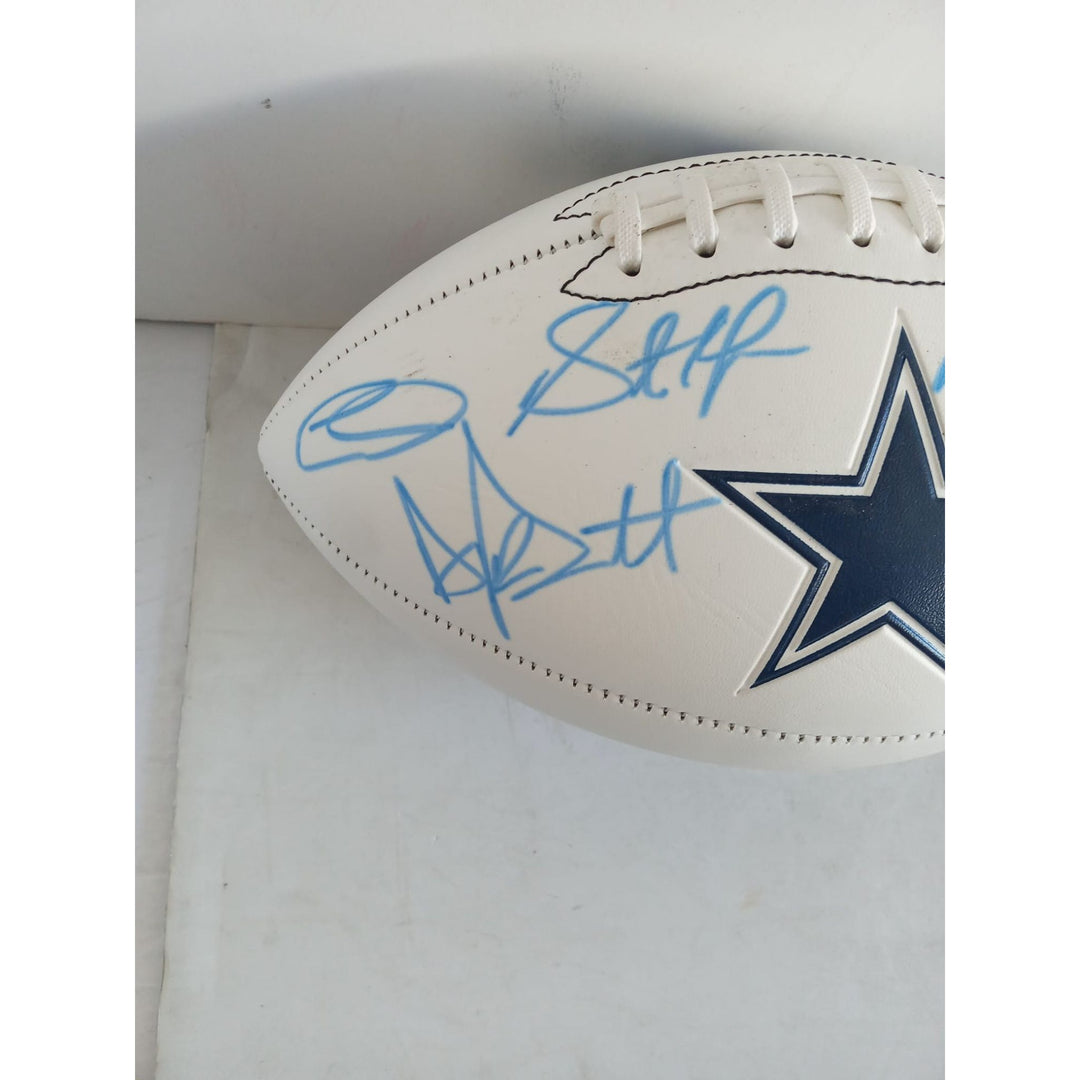 Dallas Cowboys Dak Prescott Ezekiel Elliott CeeDee Lamb Micah Parsons full size football signed with proof