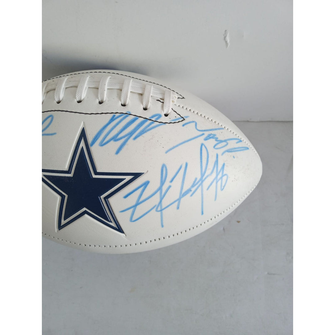 Dallas Cowboys Dak Prescott Ezekiel Elliott CeeDee Lamb Micah Parsons full size football signed with proof