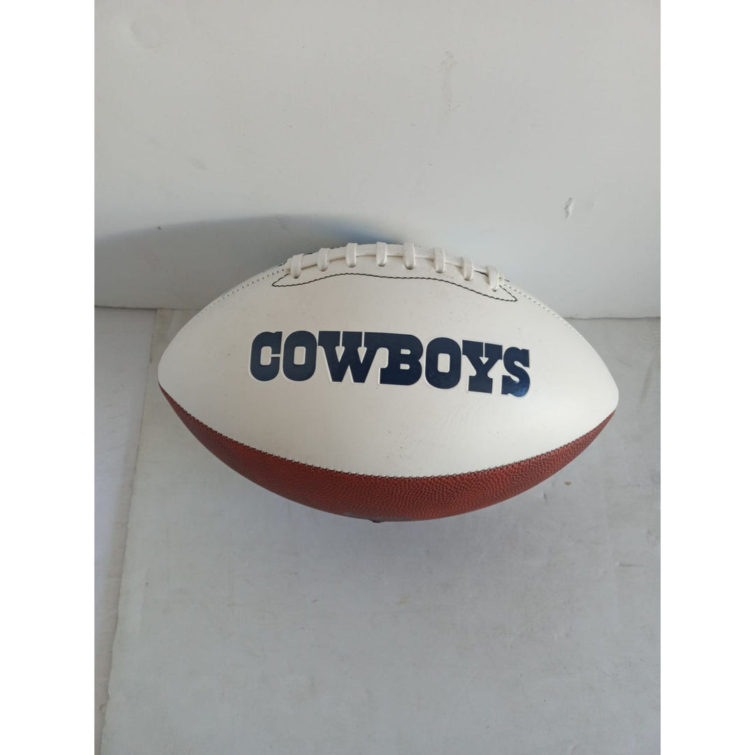 Dallas Cowboys Dak Prescott Ezekiel Elliott CeeDee Lamb Micah Parsons full size football signed with proof