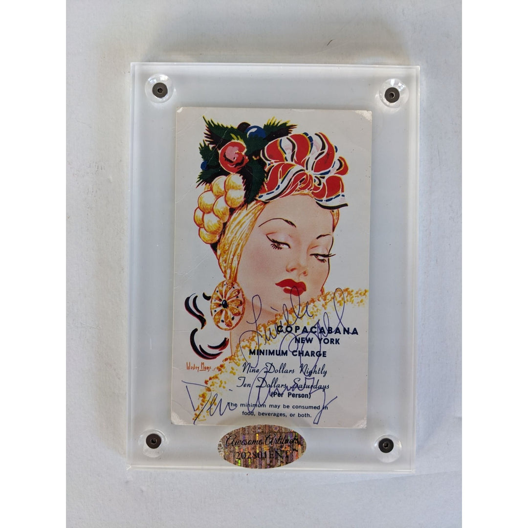 Lucille Ball & Dezi Arnez Copa Cabana New York city postcard signed with proof
