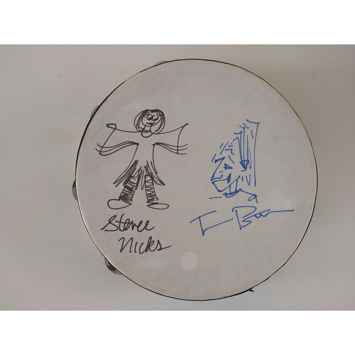 Stevie Nicks and Tom Petty signed with sketches one of a kind 14-in tambourine signed with proof