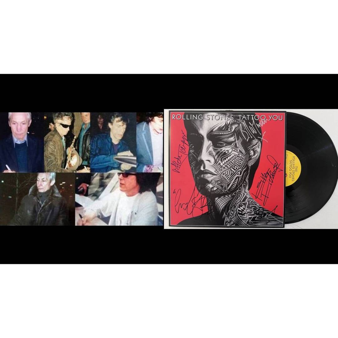 Rolling Stones 'Tattoo you' Keith Richards, Mick Jagger, Charlie Watts, Ronnie Wood LP signed with proof.