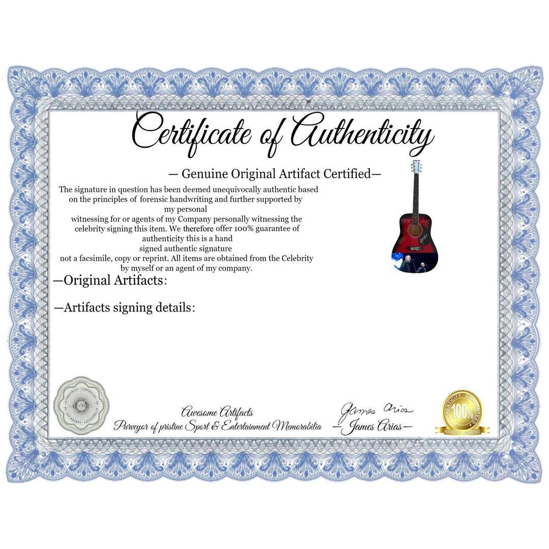 OMD One of a Kind full size acoustic guitar signed with proof.