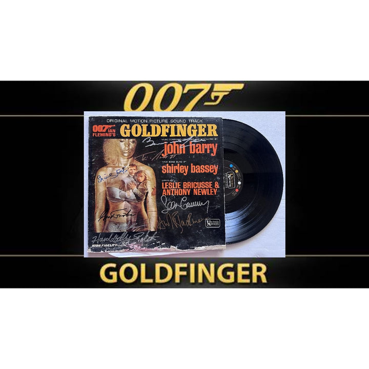 Sean Connery, Bernard Lee, Gold Finger 007 original motion picture LP signed with proof