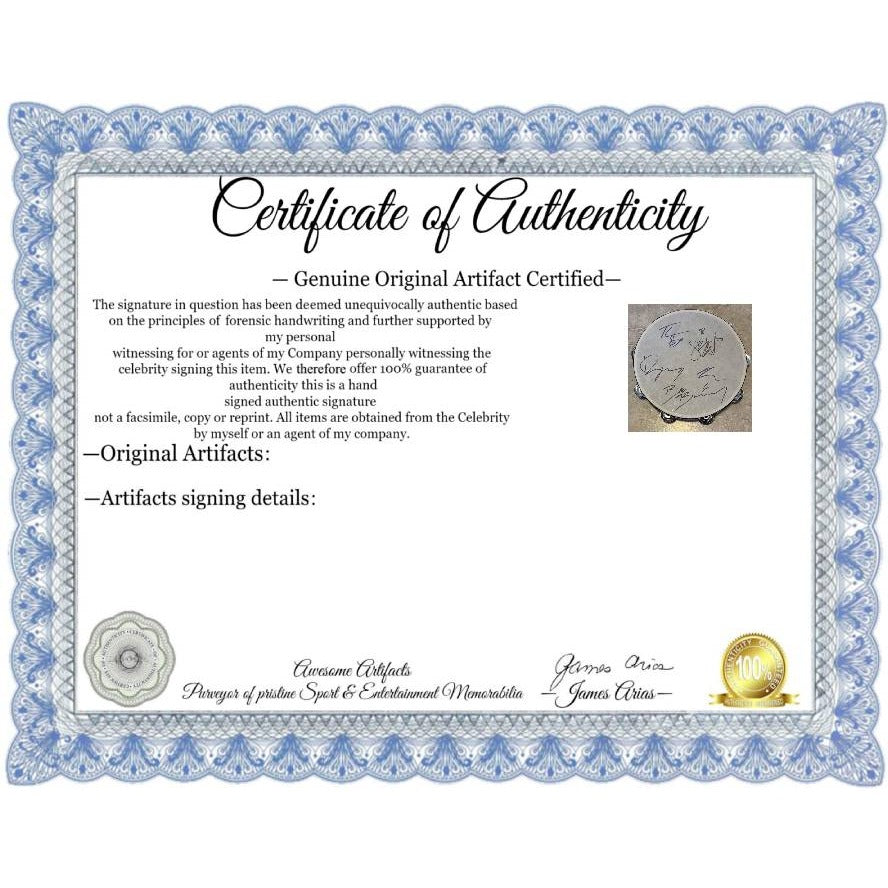 Kendrick Lamar Travis Scott 'SZA" Doja Cat Bad Bunny 10inch' tambourine signed with proof.
