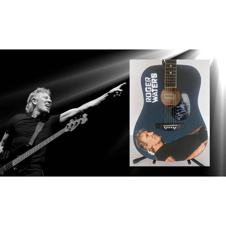 Roger Waters Huntington Acoustic guitar signed with proof.