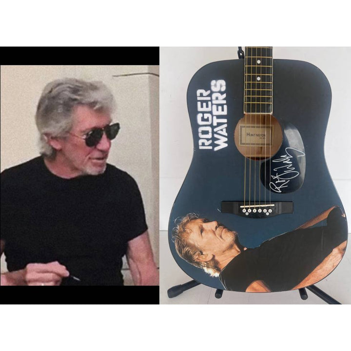 Roger Waters Huntington Acoustic guitar signed with proof.