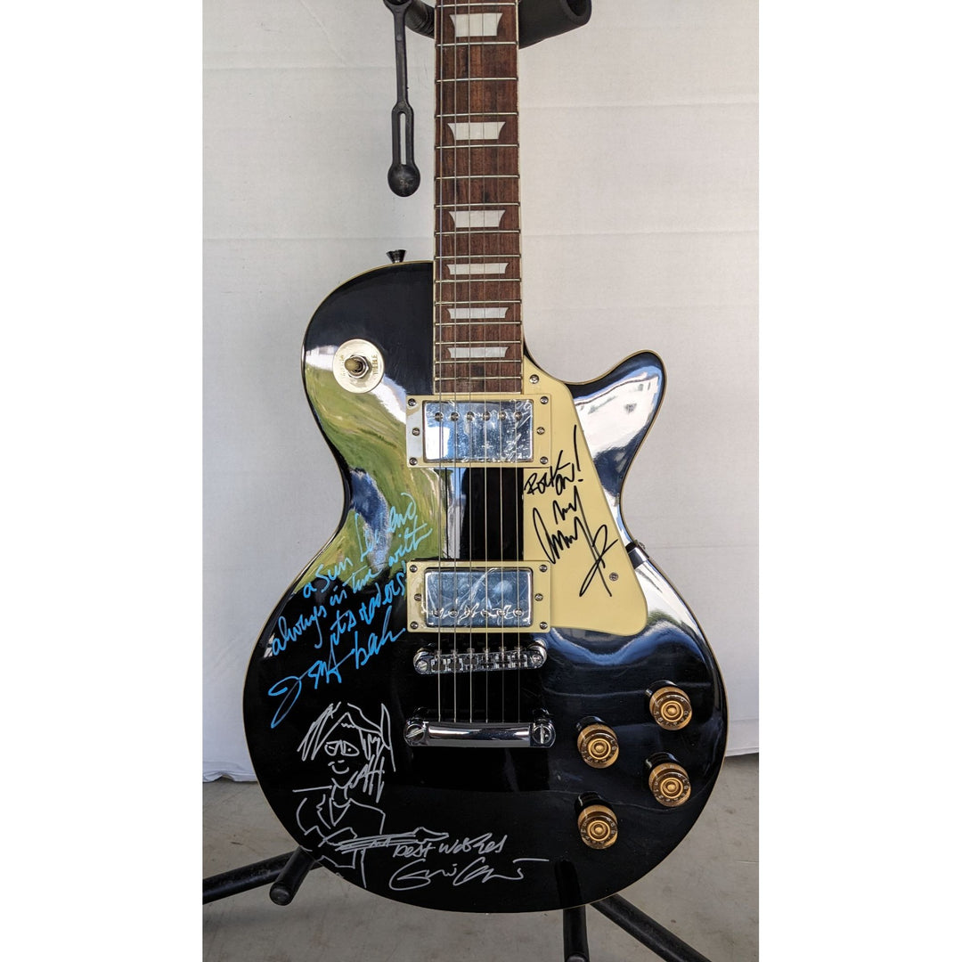 Jeff Beck w/ inscription Eric Clapton with sketch and Jimmy Page inscribed & signed with proof one of a kind vintage les paul