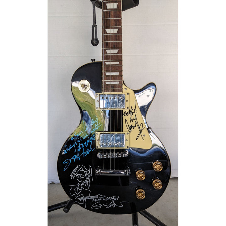 Jeff Beck w/ inscription Eric Clapton with sketch and Jimmy Page inscribed & signed with proof one of a kind vintage les paul