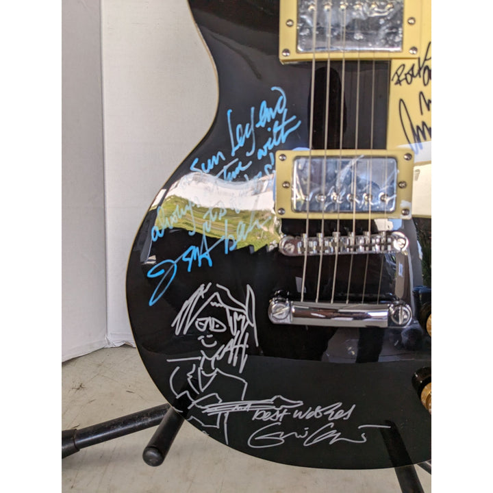 Jeff Beck w/ inscription Eric Clapton with sketch and Jimmy Page inscribed & signed with proof one of a kind vintage les paul