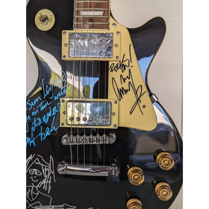 Jeff Beck w/ inscription Eric Clapton with sketch and Jimmy Page inscribed & signed with proof one of a kind vintage les paul