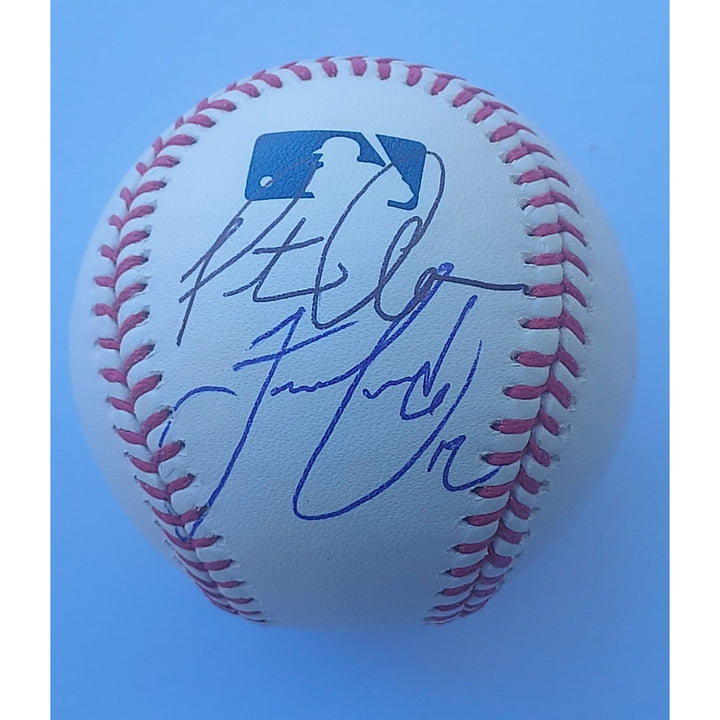 New York Mets Francisco Lindor and Pete Alonso Rawlings MLB baseball signed with proof