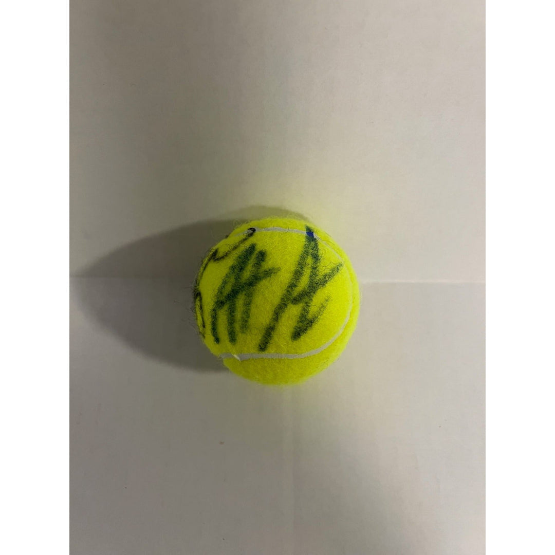 Pete Sampras, Andre Agassi, tennis, ball, signed with proof Awesome Artifacts