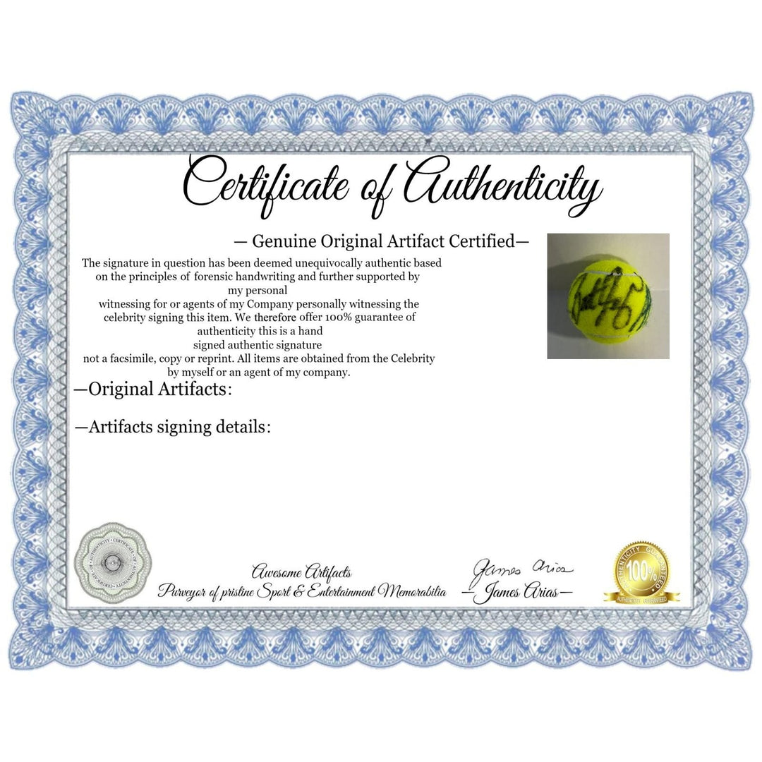 Pete Sampras, Andre Agassi, tennis, ball, signed with proof Awesome Artifacts