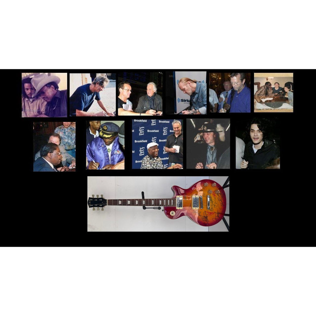Stevie Ray Vaughan, John Mayer, Keith Richards, Eric Clapton, BB King vintage les paul full size electric guitar signed with proof.