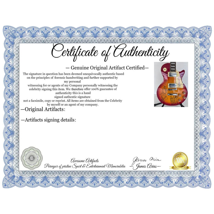 Kiss vintage les paul Gene Simmons Paul Stanley Ace Freehly and Peter Criss signed with proof and inscriptions.