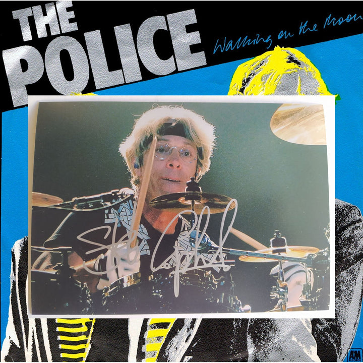 Stuarrt Copeland of the Police 5x7 photo signed with proof