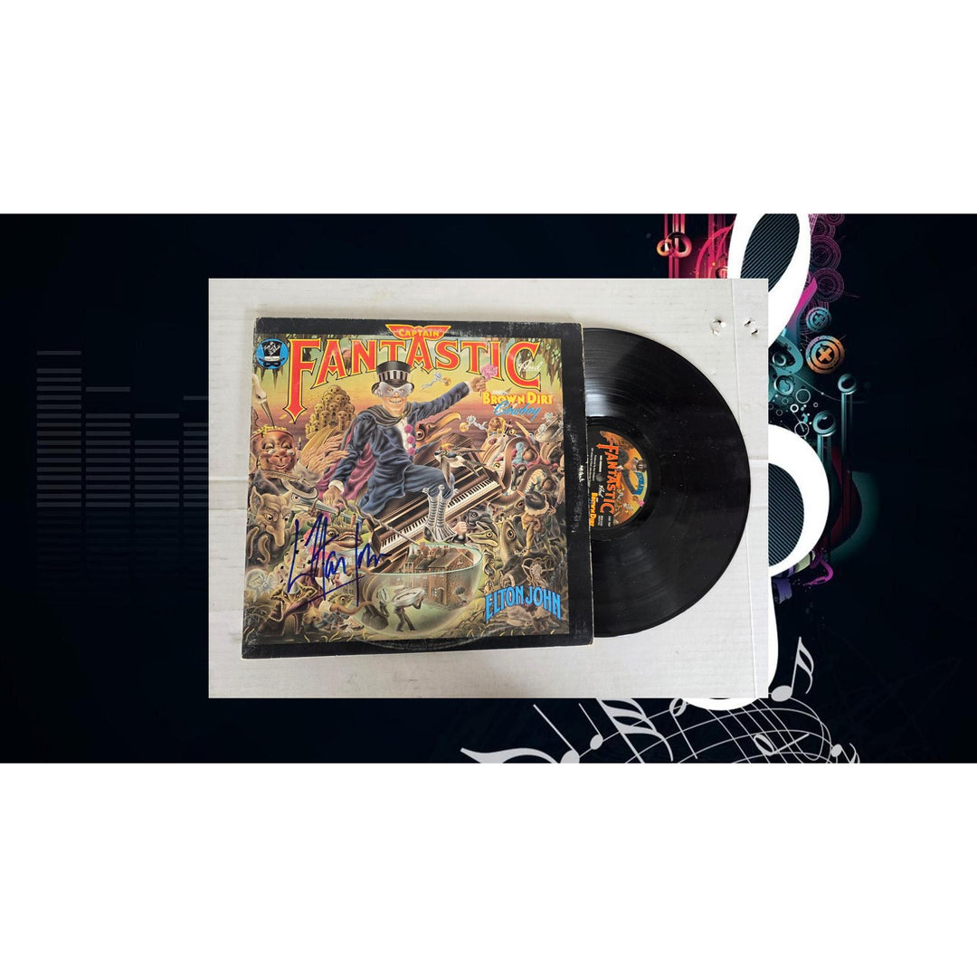 Elton John ''Captain Fantastic'' LP signed with proof.