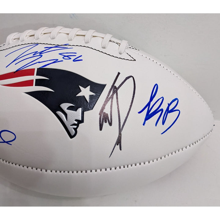 Drake Maye 2025 New England Patriots stars Kayshon Boutte, Hunter Henry, Stefon Diggs, Christian Gonzalez and coach Mike Vrabel