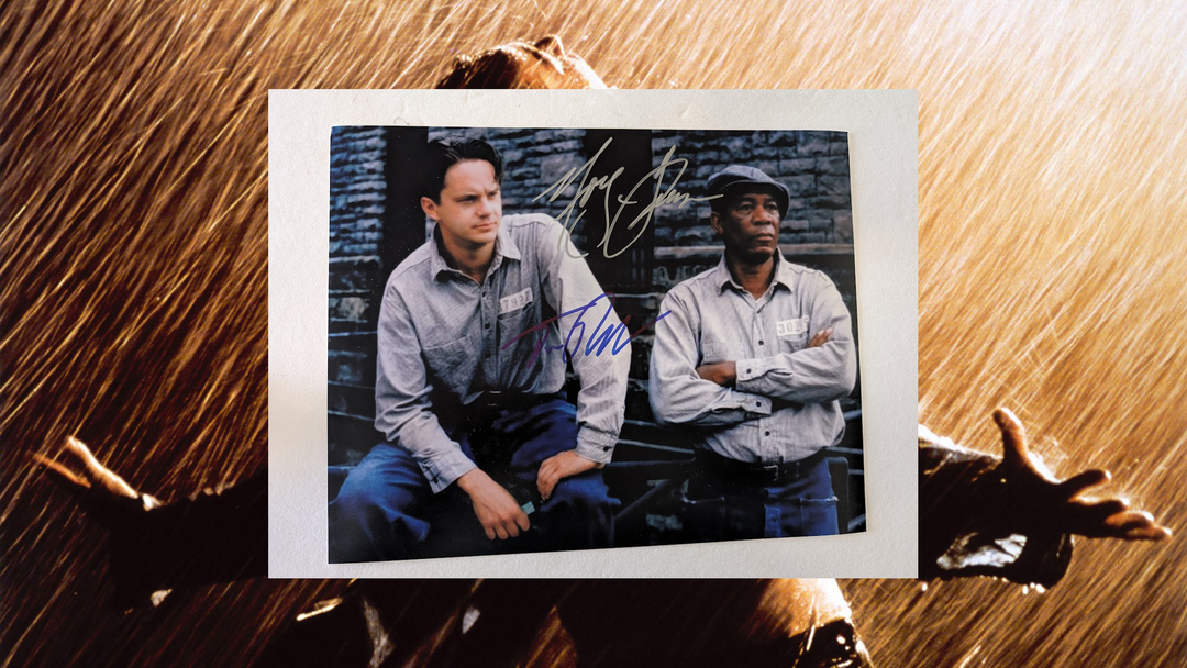 Shawshank Redemption Morgan Freeman, Tim Robbins signed 8 by 10 photo with proof - Awesome Artifacts 