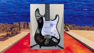 Red Hot Chili Peppers Anthony Kiedis Flea Chad Smith full size electric guitar signed with proof
