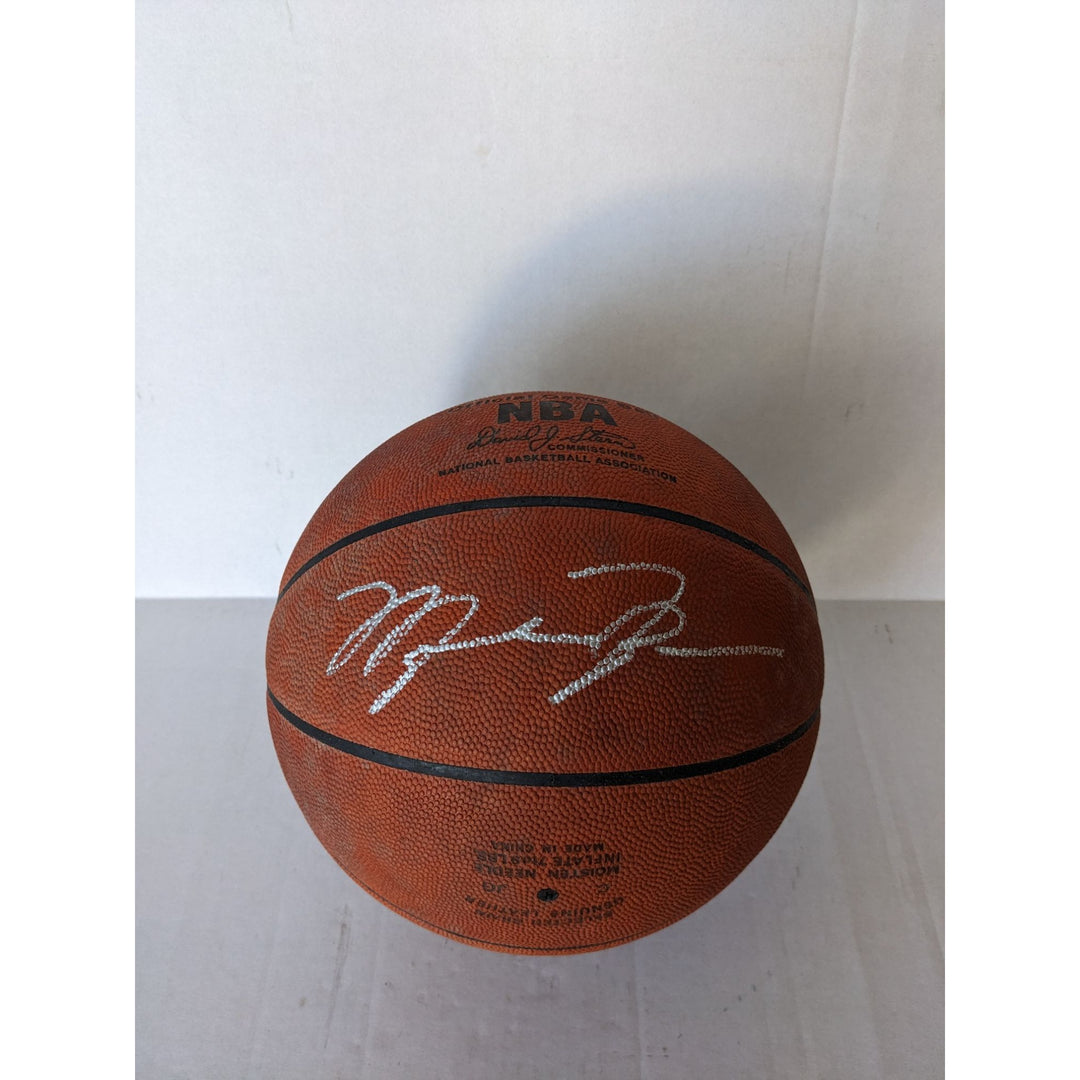 Michael Jordan NBA vintage Spalding game ball David Stern signed with proof
