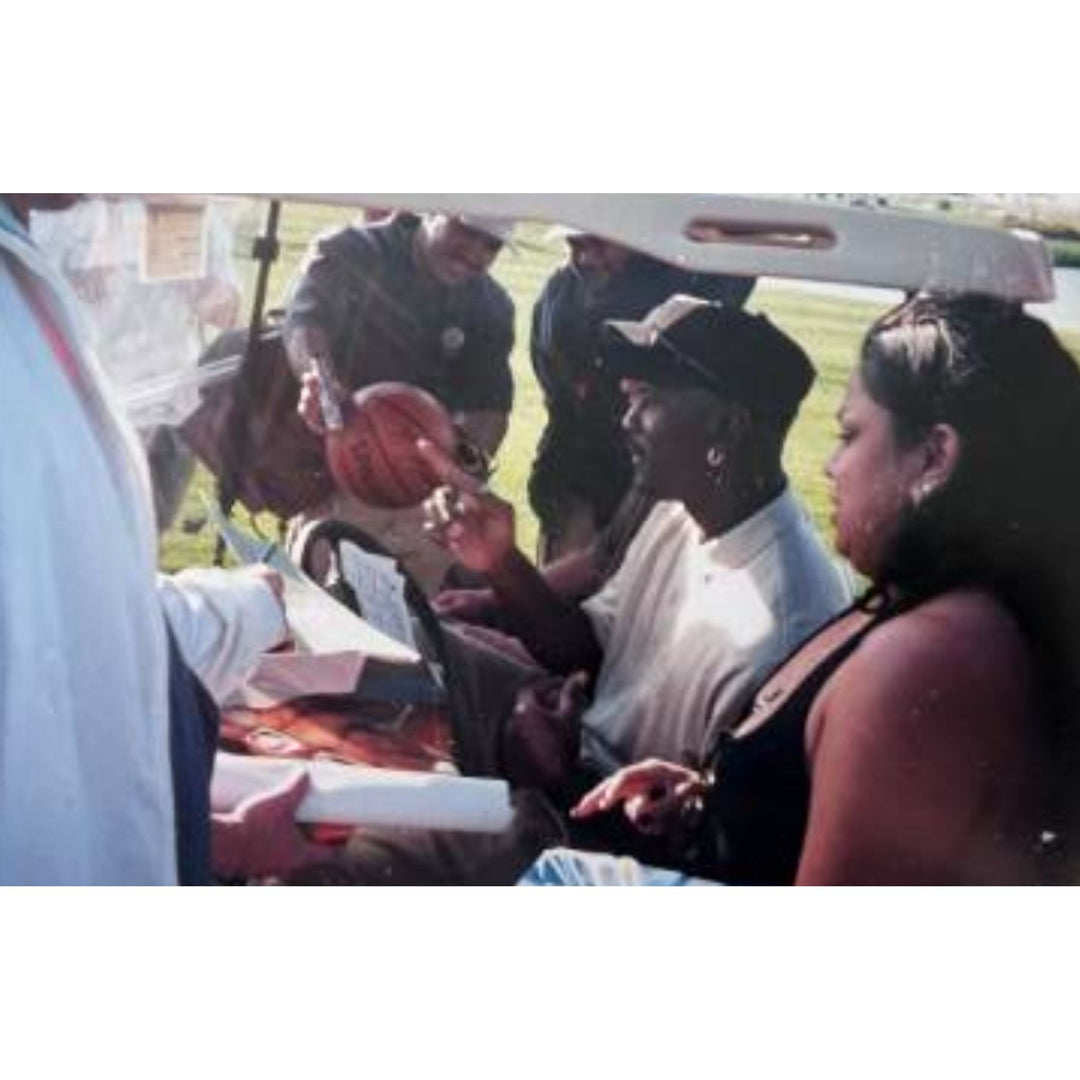 Michael Jordan NBA vintage Spalding game ball David Stern signed with proof