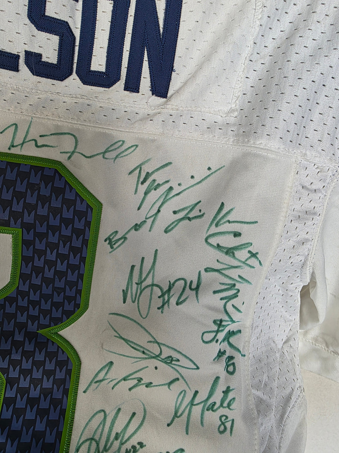 Seattle Seahawks team signatures close-up 5
