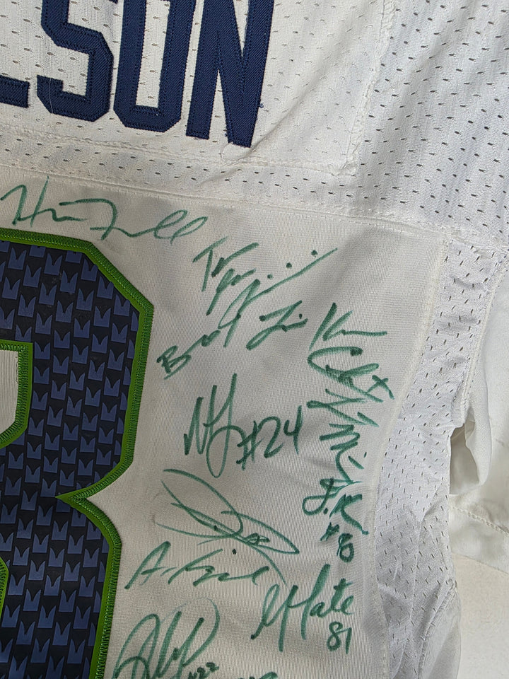 Seattle Seahawks team signatures close-up 5