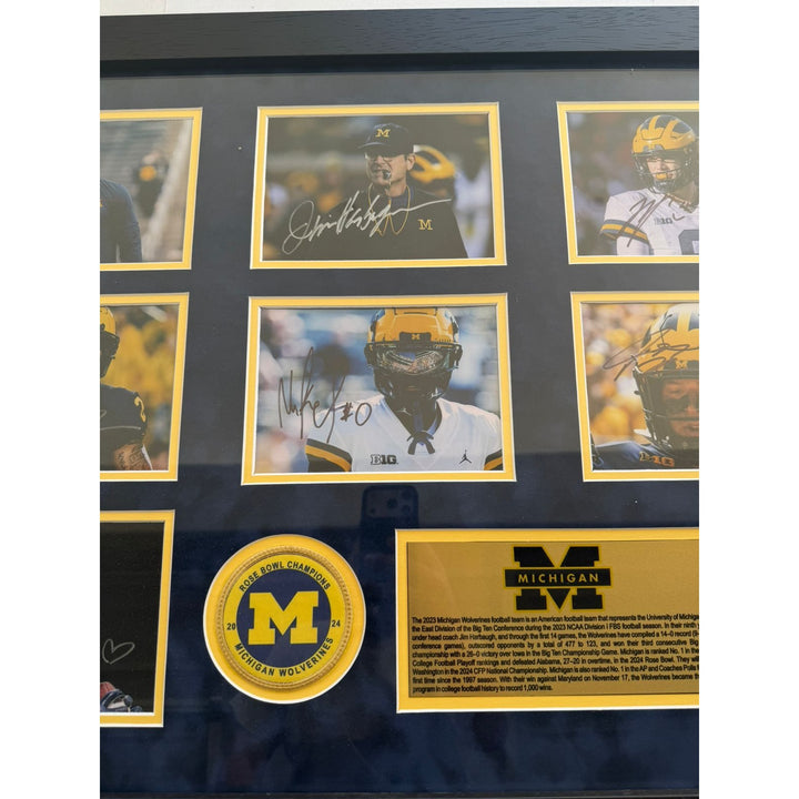 Michigan Wolverines national champions 2023 JJ McCarthy Jim Harbaugh Blake Coram Colston Loveland Mason Graham43x23 photos signed with proof.