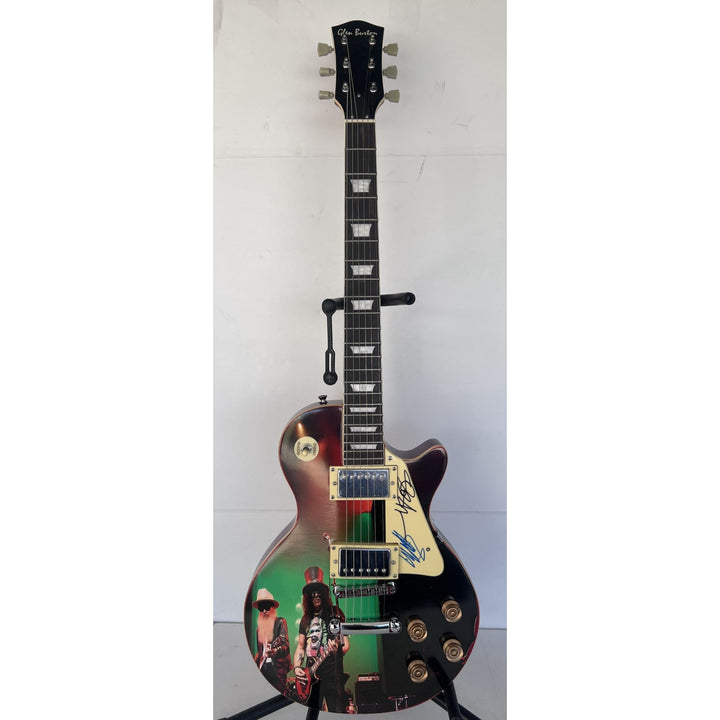 Guns N Roses Slash and Billy Gibbons ZZ Top  one of a kind les paul (full size) electric guitar signed with proof.