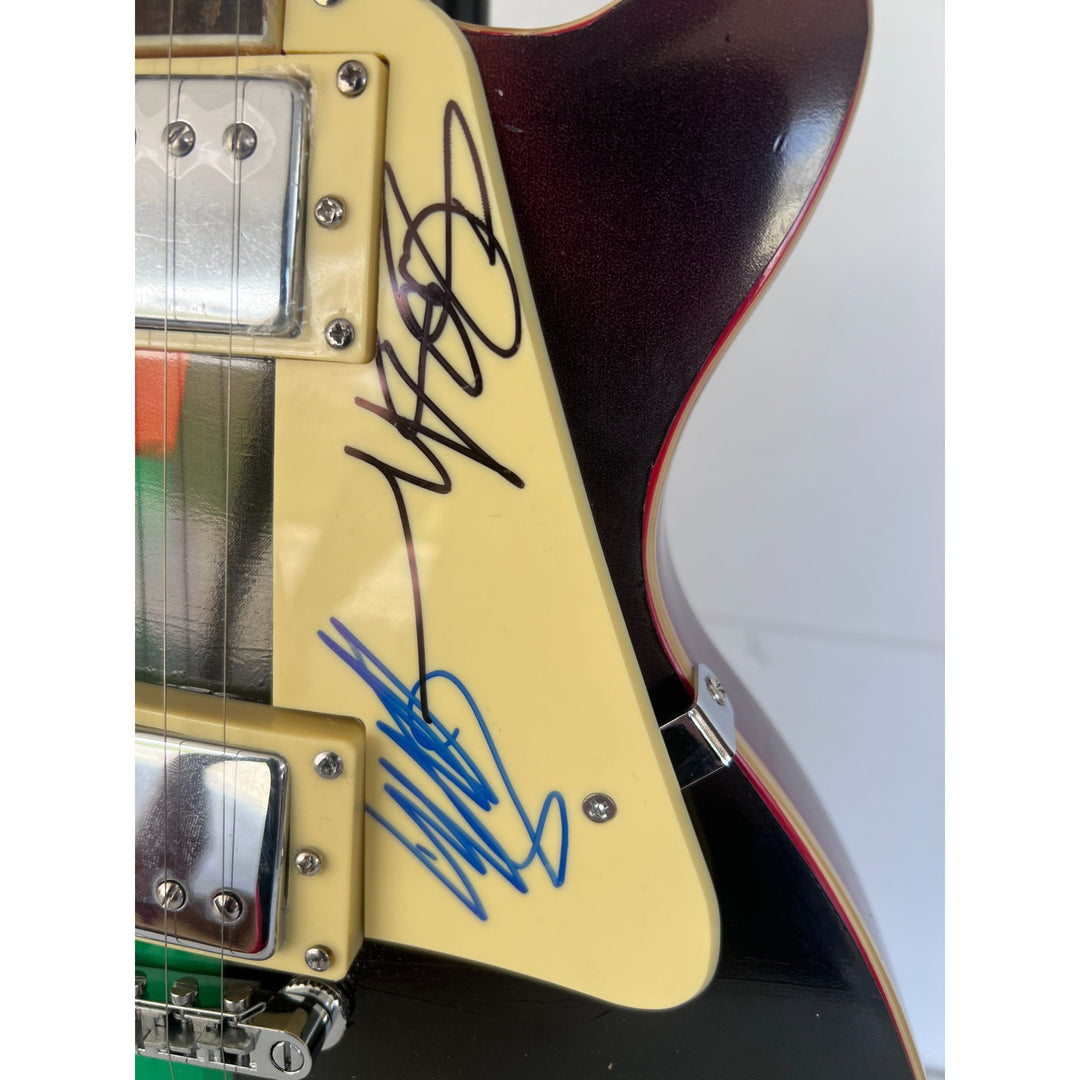 Guns N Roses Slash and Billy Gibbons ZZ Top  one of a kind les paul (full size) electric guitar signed with proof.