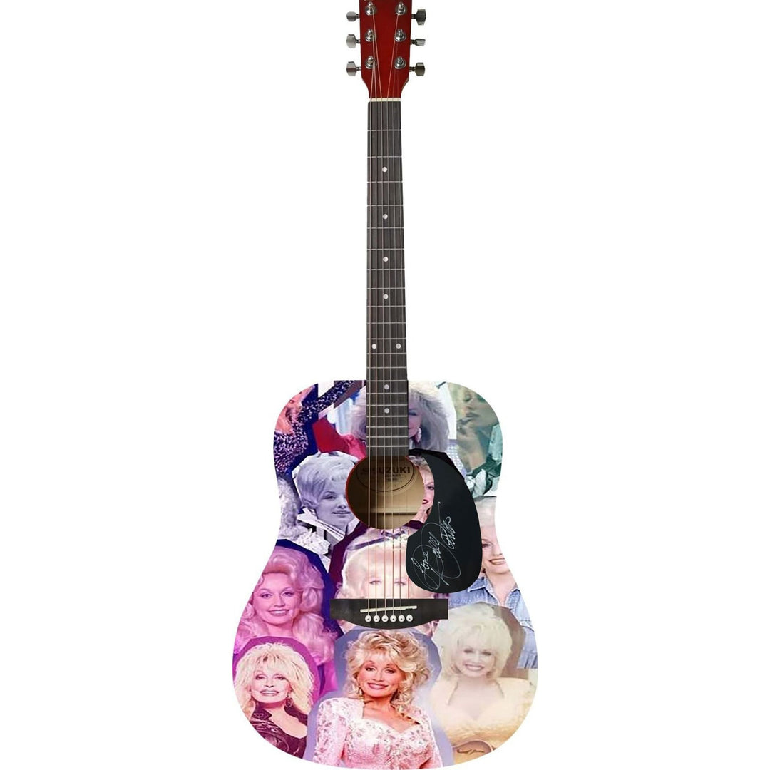 Dolly Parton full size acoustic guitar signed with proof .