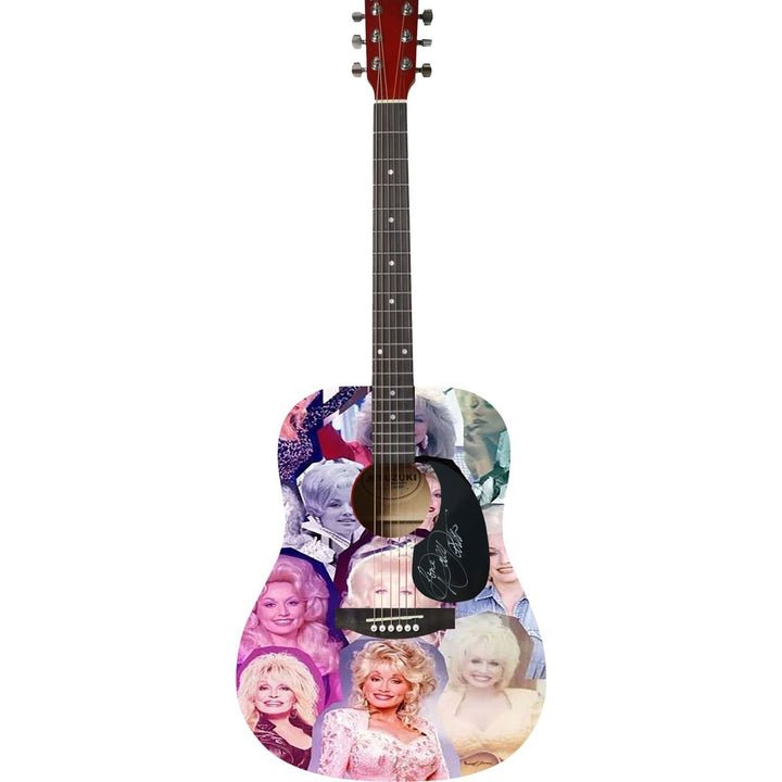 Dolly Parton full size acoustic guitar signed with proof .