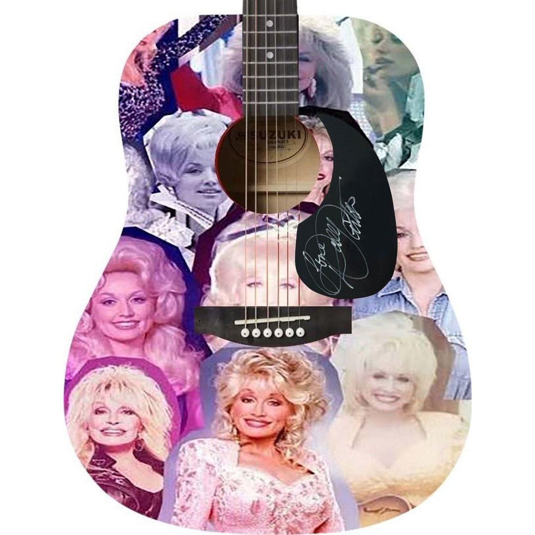 Dolly Parton full size acoustic guitar signed with proof .