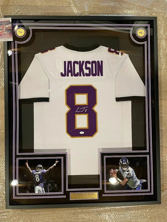 Baltimore Ravens Lamar Jackson full size jersey signed with proof