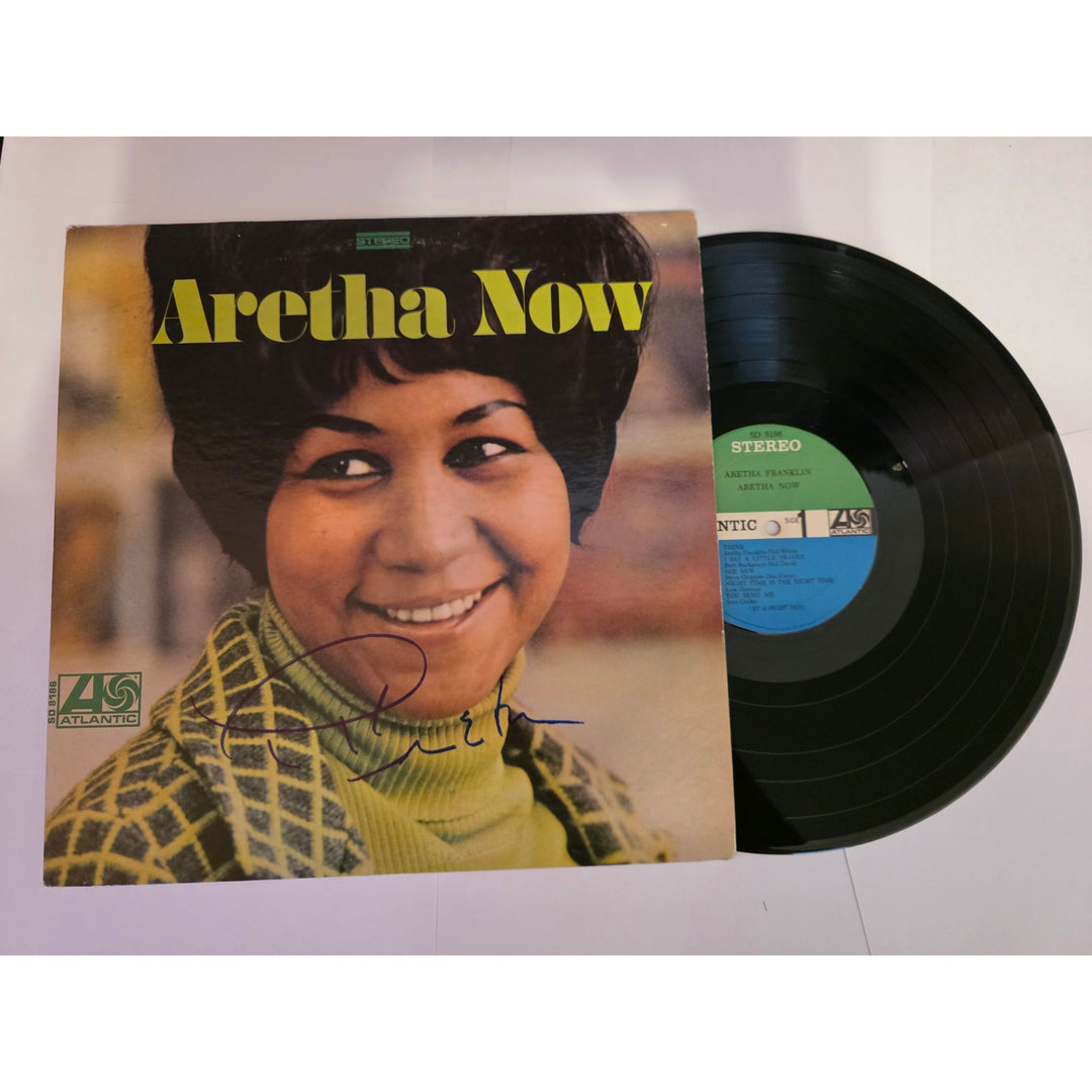 Aretha Franklin "Aretha Now" LP signed with proof.